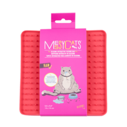 Messy Mutts Cat Silicone Feeding Mat Red